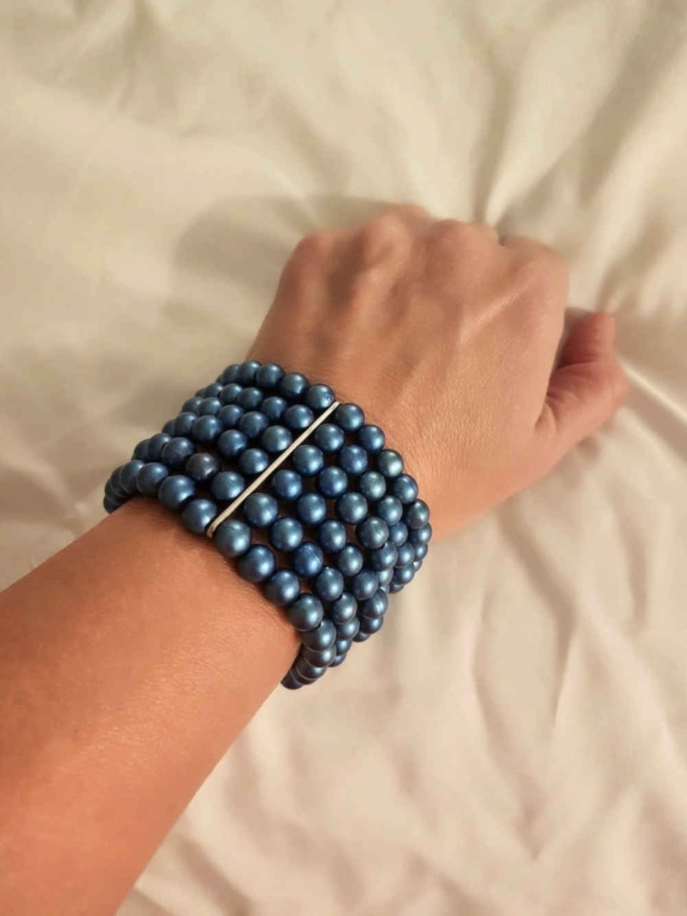 Blue Beaded Bracelet Like New